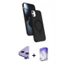 MARSİLYAN™- iPhone 11 Kılıf İz Işık Koleksiyonu - Siyah Bilvis 5in1 3D Magic Cam Ekran Koruyucu + Raze Metal Kamera Lens - MR