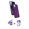 MARSİLYAN™- iPhone 11 Kılıf İz Işık Koleksiyonu - Siyah Bilvis 5in1 3D Magic Cam Ekran Koruyucu + Raze Metal Kamera Lens - MR