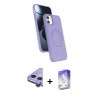 MARSİLYAN™- iPhone 11 Kılıf İz Işık Koleksiyonu - Siyah Bilvis 5in1 3D Magic Cam Ekran Koruyucu + Raze Metal Kamera Lens - MR