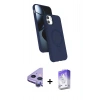 MARSİLYAN™- iPhone 11 Kılıf İz Işık Koleksiyonu - Siyah Bilvis 5in1 3D Magic Cam Ekran Koruyucu + Raze Metal Kamera Lens - MR