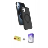 MARSİLYAN™- iPhone 11 Kılıf İz Işık Koleksiyonu - Siyah Bilvis 5in1 3D Magic Cam Ekran Koruyucu + Rainbow Kamera Lens Koruma Cam - KI