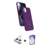 MARSİLYAN™- iPhone 11 Kılıf İz Işık Koleksiyonu - Siyah Bilvis 5in1 3D Magic Cam Ekran Koruyucu + Raze Metal Kamera Lens - GS