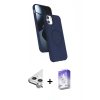 MARSİLYAN™- iPhone 11 Kılıf İz Işık Koleksiyonu - Siyah Bilvis 5in1 3D Magic Cam Ekran Koruyucu + Raze Metal Kamera Lens - GS