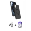 MARSİLYAN™- iPhone 11 Kılıf İz Işık Koleksiyonu - Siyah Bilvis 5in1 3D Magic Cam Ekran Koruyucu + Raze Metal Kamera Lens - GS