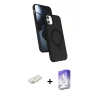 MARSİLYAN™- iPhone 11 Kılıf İz Işık Koleksiyonu - Siyah Bilvis 5in1 3D Magic Cam Ekran Koruyucu + Renkli Kamera Lens Koruma Cam - TU