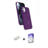 MARSİLYAN™- iPhone 11 Kılıf İz Işık Koleksiyonu - Siyah Bilvis 5in1 3D Magic Cam Ekran Koruyucu + Renkli Kamera Lens Koruma Cam - TU