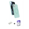 MARSİLYAN™- iPhone 11 Kılıf İz Işık Koleksiyonu - Siyah Bilvis 5in1 3D Magic Cam Ekran Koruyucu + Renkli Kamera Lens Koruma Cam - TU