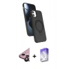 MARSİLYAN™- iPhone 11 Kılıf İz Işık Koleksiyonu - Siyah Bilvis 5in1 3D Magic Cam Ekran Koruyucu + Raze Metal Kamera Lens - SH
