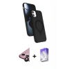 MARSİLYAN™- iPhone 11 Kılıf İz Işık Koleksiyonu - Siyah Bilvis 5in1 3D Magic Cam Ekran Koruyucu + Raze Metal Kamera Lens - SH