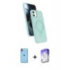 MARSİLYAN™- iPhone 11 Kılıf İz Işık Koleksiyonu - Siyah Bilvis 5in1 3D Magic Cam Ekran Koruyucu + Neon Fosforlu Kamera Lens - TU