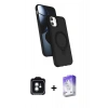 MARSİLYAN™- iPhone 11 Kılıf İz Işık Koleksiyonu - Siyah Bilvis 5in1 3D Magic Cam Ekran Koruyucu + PVD Metal Kamera Lens - YL