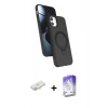 MARSİLYAN™- iPhone 11 Kılıf İz Işık Koleksiyonu - Siyah Bilvis 5in1 3D Magic Cam Ekran Koruyucu + Renkli Kamera Lens Koruma Cam - YL