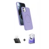 MARSİLYAN™- iPhone 11 Kılıf İz Işık Koleksiyonu - Siyah Bilvis 5in1 5D Magic Hayalet Cam Ekran Koruyucu + Kamera Lens Koruma Cam - SF