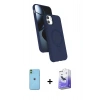 MARSİLYAN™- iPhone 11 Kılıf İz Işık Koleksiyonu - Siyah Bilvis 5in1 5D Magic Hayalet Cam Ekran Koruyucu + Yeşil Neon Fosforlu Kamera Lens