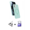 MARSİLYAN™- iPhone 11 Kılıf İz Işık Koleksiyonu - Siyah Bilvis 5in1 5D Magic Hayalet Cam Ekran Koruyucu + Raze Metal Kamera Lens - GS