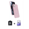 MARSİLYAN™- iPhone 11 Kılıf İz Işık Koleksiyonu - Siyah Bilvis 5in1 5D Magic Hayalet Cam Ekran Koruyucu + PVD Metal Kamera Lens - SH