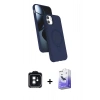 MARSİLYAN™- iPhone 11 Kılıf İz Işık Koleksiyonu - Siyah Bilvis 5in1 5D Magic Hayalet Cam Ekran Koruyucu + PVD Metal Kamera Lens - SH