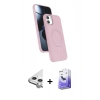 MARSİLYAN™- iPhone 11 Kılıf İz Işık Koleksiyonu - Siyah Bilvis 5in1 5D Magic Hayalet Cam Ekran Koruyucu + Raze Metal Kamera Lens - GS