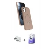 MARSİLYAN™- iPhone 11 Kılıf İz Işık Koleksiyonu - Siyah Bilvis 5in1 5D Magic Hayalet Cam Ekran Koruyucu + Pers Alüminyum Kamera Lens - YL