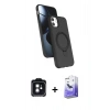 MARSİLYAN™- iPhone 11 Kılıf İz Işık Koleksiyonu - Siyah Bilvis 5in1 5D Magic Hayalet Cam Ekran Koruyucu + PVD Metal Kamera Lens - SH
