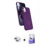 MARSİLYAN™- iPhone 11 Kılıf İz Işık Koleksiyonu - Siyah Bilvis 5in1 5D Magic Hayalet Cam Ekran Koruyucu + Pers Alüminyum Kamera Lens - GI