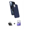 MARSİLYAN™- iPhone 11 Kılıf İz Işık Koleksiyonu - Siyah Bilvis 5in1 5D Magic Hayalet Cam Ekran Koruyucu + Kamera Lens Koruma Cam - SF