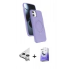MARSİLYAN™- iPhone 11 Kılıf İz Işık Koleksiyonu - Siyah Bilvis 5in1 5D Magic Hayalet Cam Ekran Koruyucu + Raze Metal Kamera Lens - GS