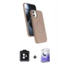 MARSİLYAN™- iPhone 11 Kılıf İz Işık Koleksiyonu - Siyah Bilvis 5in1 5D Magic Hayalet Cam Ekran Koruyucu + PVD Metal Kamera Lens - SH