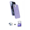 MARSİLYAN™- iPhone 11 Kılıf İz Işık Koleksiyonu - Siyah Bilvis 5in1 5D Magic Hayalet Cam Ekran Koruyucu + Pers Alüminyum Kamera Lens - GI