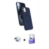 MARSİLYAN™- iPhone 11 Kılıf İz Işık Koleksiyonu - Siyah Bilvis 5in1 5D Magic Hayalet Cam Ekran Koruyucu + Pers Alüminyum Kamera Lens - GI