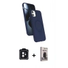 MARSİLYAN™- iPhone 11 Kılıf İz Işık Koleksiyonu - Siyah Bilvis Hayalet Cam Ekran Koruyucu + PVD Metal Kamera Lens - SH