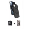 MARSİLYAN™- iPhone 11 Kılıf İz Işık Koleksiyonu - Siyah Bilvis Hayalet Cam Ekran Koruyucu + PVD Metal Kamera Lens - SH