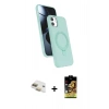 MARSİLYAN™- iPhone 11 Kılıf İz Işık Koleksiyonu - Siyah Buffer Cam Ekran Koruyucu + Pers Alüminyum Kamera Lens - GD