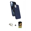 MARSİLYAN™- iPhone 11 Kılıf İz Işık Koleksiyonu - Siyah Buffer Cam Ekran Koruyucu + Pers Alüminyum Kamera Lens - GD