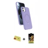 MARSİLYAN™- iPhone 11 Kılıf İz Işık Koleksiyonu - Siyah Buffer Cam Ekran Koruyucu + Kırmızı Rainbow Kamera Lens Koruma Cam