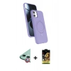 MARSİLYAN™- iPhone 11 Kılıf İz Işık Koleksiyonu - Siyah Buffer Cam Ekran Koruyucu + Raze Metal Kamera Lens - KI