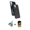 MARSİLYAN™- iPhone 11 Kılıf İz Işık Koleksiyonu - Siyah Buffer Cam Ekran Koruyucu + Raze Metal Kamera Lens - KI