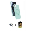 MARSİLYAN™- iPhone 11 Kılıf İz Işık Koleksiyonu - Siyah Buffer Cam Ekran Koruyucu + Pers Alüminyum Kamera Lens - LT
