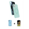MARSİLYAN™- iPhone 11 Kılıf İz Işık Koleksiyonu - Siyah Buffer Cam Ekran Koruyucu + Neon Fosforlu Kamera Lens - MI
