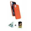 MARSİLYAN™- iPhone 11 Kılıf İz Işık Koleksiyonu - Siyah Buffer Cam Ekran Koruyucu + Raze Metal Kamera Lens - MI