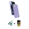 MARSİLYAN™- iPhone 11 Kılıf İz Işık Koleksiyonu - Siyah Buffer Cam Ekran Koruyucu + Raze Metal Kamera Lens - MI