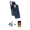MARSİLYAN™- iPhone 11 Kılıf İz Işık Koleksiyonu - Siyah Buffer Cam Ekran Koruyucu + Raze Metal Kamera Lens - MI