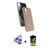 MARSİLYAN™- iPhone 11 Kılıf İz Işık Koleksiyonu - Siyah Buffer Cam Ekran Koruyucu + Raze Metal Kamera Lens - MR