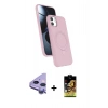 MARSİLYAN™- iPhone 11 Kılıf İz Işık Koleksiyonu - Siyah Buffer Cam Ekran Koruyucu + Raze Metal Kamera Lens - MR