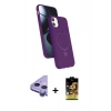 MARSİLYAN™- iPhone 11 Kılıf İz Işık Koleksiyonu - Siyah Buffer Cam Ekran Koruyucu + Raze Metal Kamera Lens - MR