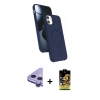 MARSİLYAN™- iPhone 11 Kılıf İz Işık Koleksiyonu - Siyah Buffer Cam Ekran Koruyucu + Raze Metal Kamera Lens - MR