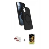 MARSİLYAN™- iPhone 11 Kılıf İz Işık Koleksiyonu - Siyah Buffer Cam Ekran Koruyucu + Pers Alüminyum Kamera Lens - KI