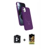 MARSİLYAN™- iPhone 11 Kılıf İz Işık Koleksiyonu - Siyah Buffer Cam Ekran Koruyucu + PVD Metal Kamera Lens - MI
