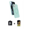 MARSİLYAN™- iPhone 11 Kılıf İz Işık Koleksiyonu - Siyah Buffer Cam Ekran Koruyucu + PVD Metal Kamera Lens - MI