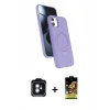 MARSİLYAN™- iPhone 11 Kılıf İz Işık Koleksiyonu - Siyah Buffer Cam Ekran Koruyucu + PVD Metal Kamera Lens - MI